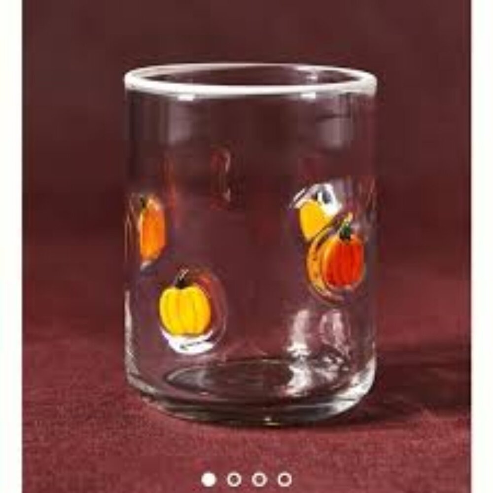 Anthropologie Icon Glass  - Pumpkin Fall Halloween